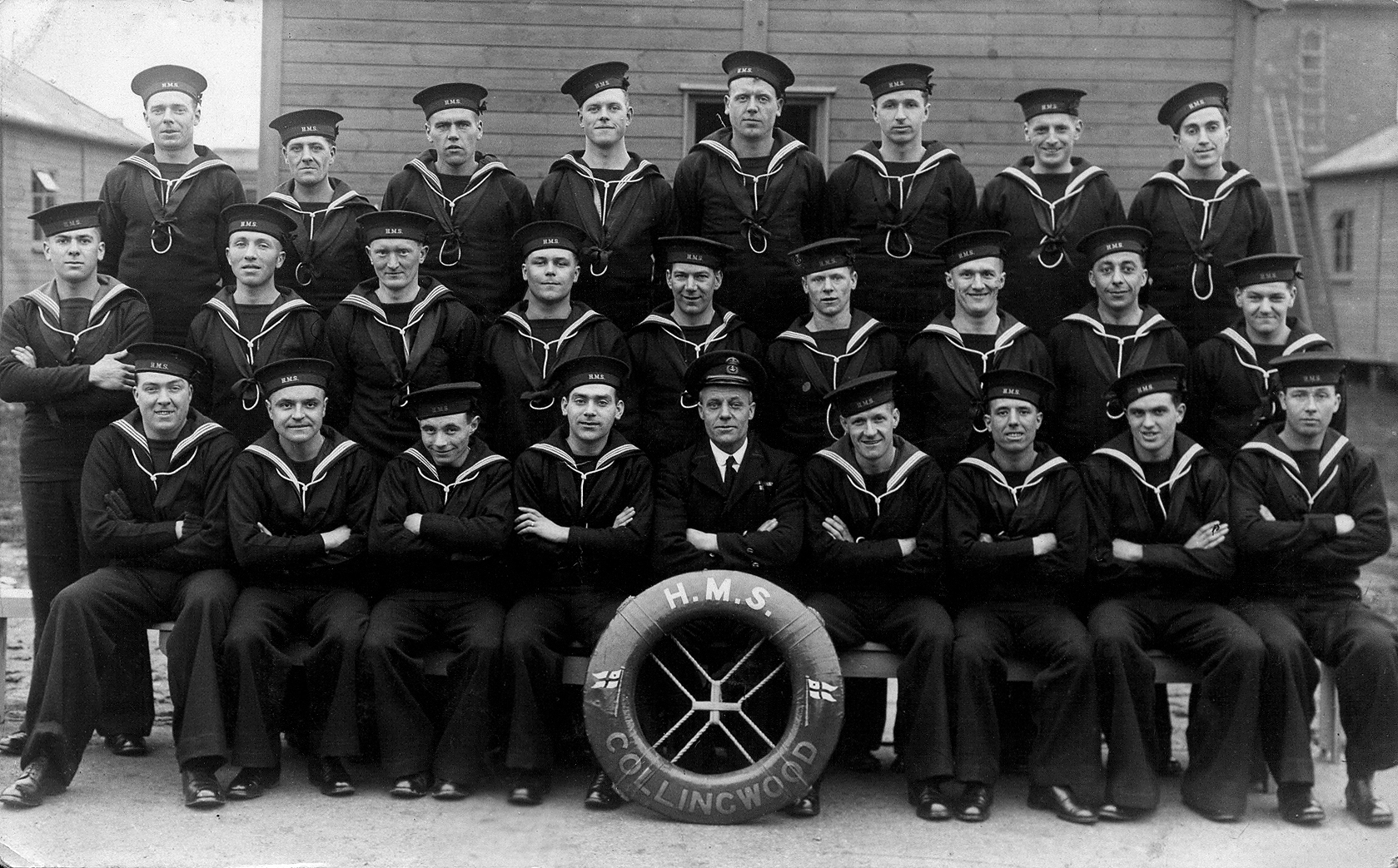 H.M.S Collinwood traning establishment at Fareham, Hants. 1941 Jan 15 Group picture